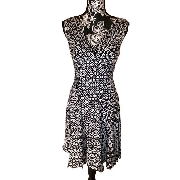 Vintage Byerwear Too Geometric Dress Low Cut Back Formal Wedding Occupational - Picture 1 of 11